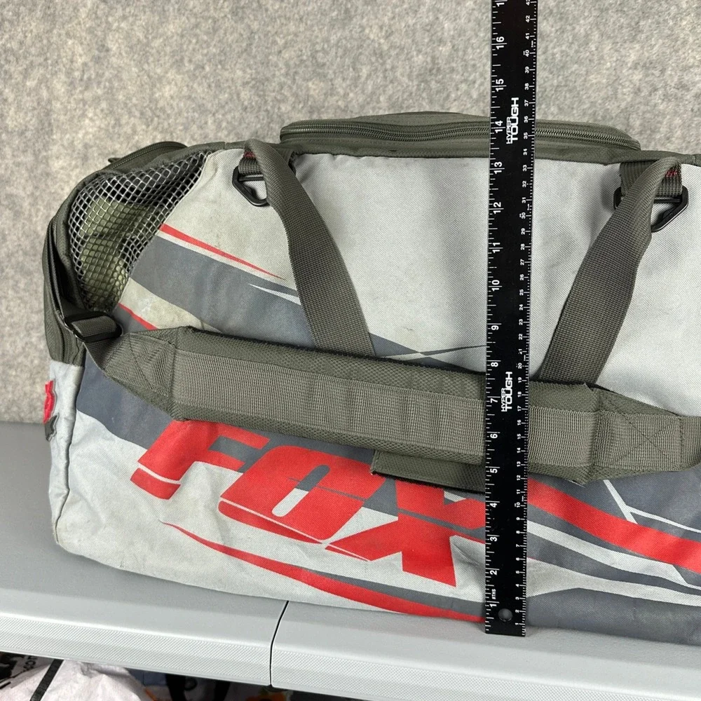 Fox Racing Duffle Bag Mens Large Grey Red Racing Gear Bag Motocross SIL 75